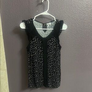 Black and White Sleeveless Top